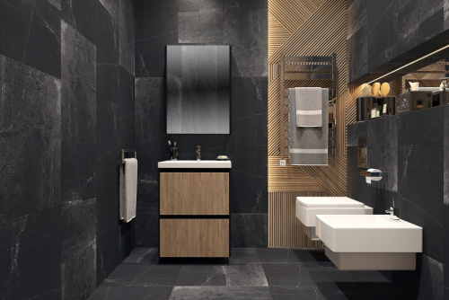 Мебель для ванной Velvex Klaufs 60.2Y черная, шатанэ, подвесная фото 2