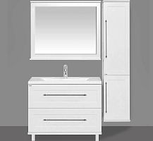 Тумба с раковиной Misty Марта 80 напольная белая фактурная