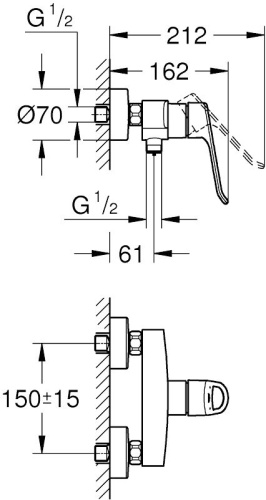 12 990 руб. Смеситель Grohe Eurosmart 25242003 для душа фото 4 Смеситель Grohe Eurosmart 25242003 для душа фото 4