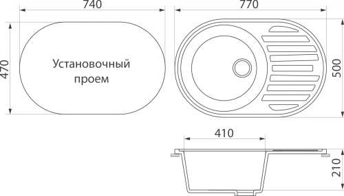 Мойка кухонная DIWO Пенза GWS-18L бежевая фото 2