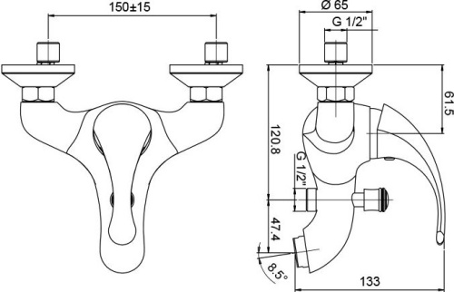 9 263 руб. Смеситель Paini Fiori F2CR111LMKM для ванны с душем фото 2 Смеситель Paini Fiori F2CR111LMKM для ванны с душем фото 2