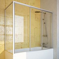 Шторка на ванну GuteWetter Practic Part GV-413 правая 160x80 см стекло бесцветное, профиль матовый хром