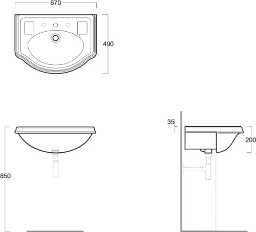 Раковина Simas Arcade AR835 фото 3