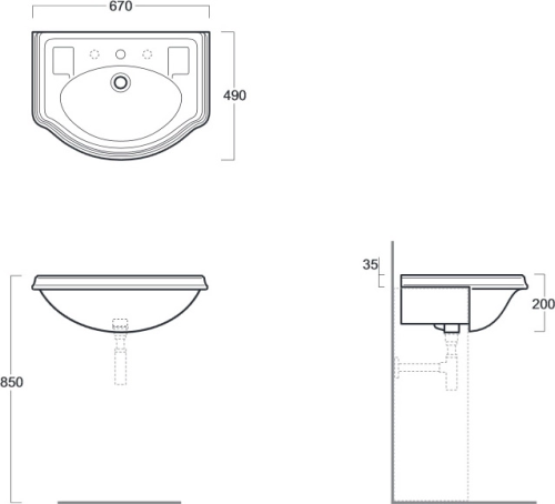 Раковина Simas Arcade AR835 фото 4