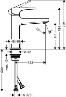 Смеситель Hansgrohe Metropol 32507670 для раковины, с донным клапаном Push-Open