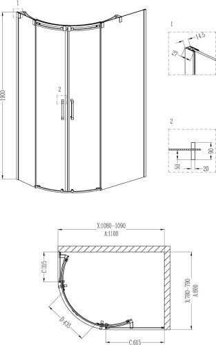 Душевой уголок Grossman Galaxy GR-4110R фото 4