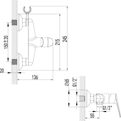 Смеситель Lemark Partner LM6559C для душа фото 2