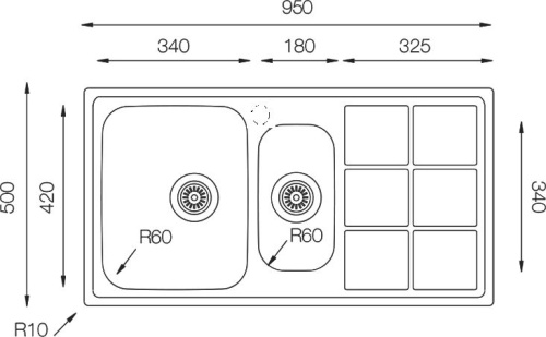 Мойка кухонная TopZero Lotus LTP950.500.15 фото 2