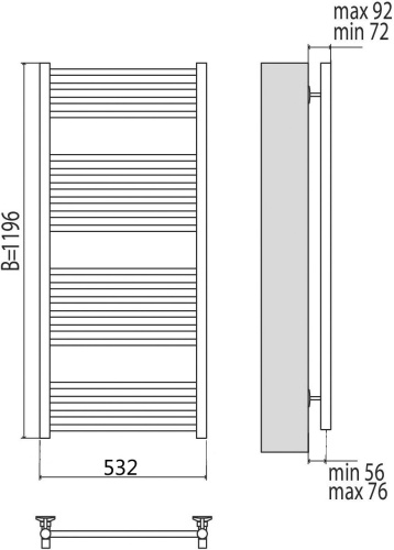 Полотенцесушитель электрический Terminus Аврора П22 500*1196 фото 3