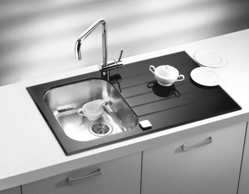 Мойка кухонная Alveus Glassix 10 черная фото 3