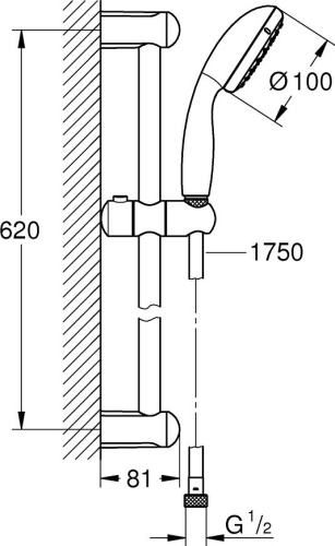 Душевой комплект Grohe Eurosmart 33556002 + 27853001 + 27057000 фото 7