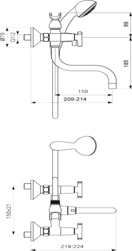 8 570 руб. Смеситель Vidima Trinity BA260AA для ванны с душем фото 2 Смеситель Vidima Trinity BA260AA для ванны с душем фото 2