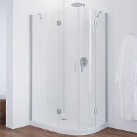 Душевой уголок Vegas Glass AFS-F 100*90 07 01 L профиль матовый хром, стекло прозрачное