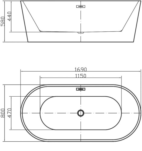 Акриловая ванна Swedbe Vita 8800G 170x80 фото 3