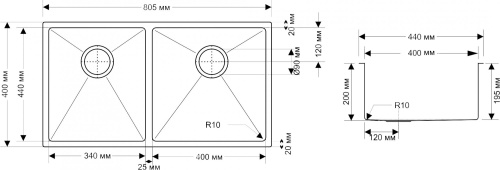 Мойка кухонная Seaman Eco Marino SME-805DL фото 2