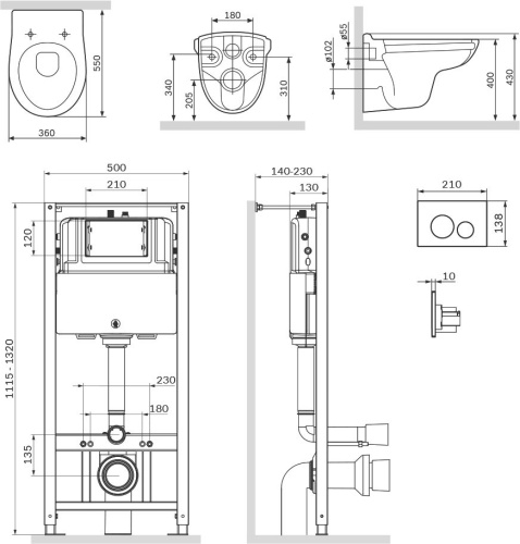 Комплект AM.PM Sense IS49051.741700 кнопка глянец хром фото 9