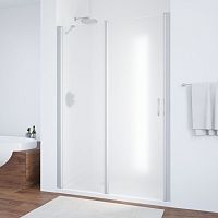 Душевая дверь в нишу Vegas Glass EP-F-1 135 07 10 L профиль матовый хром, стекло сатин
