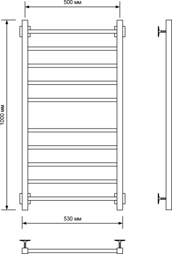 Полотенцесушитель электрический Ника Step-3 100/50 хром, R фото 2