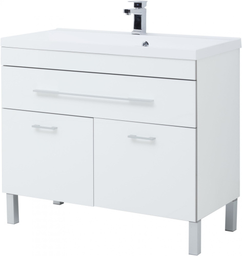 Мебель для ванной Aquanet Верона 100 белая, 1 ящик, 2 двери фото 3