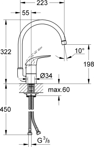 Смеситель Grohe Euroeco 32752000 для кухонной мойки фото 3