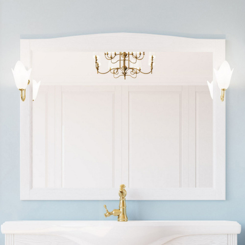 Мебель для ванной ValenHouse Эллина 120 белая, фурнитура золото фото 6