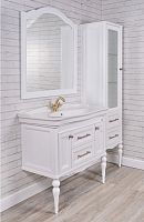 Мебель для ванной ValenHouse Эстетика 100, белая, подвесная, ручки бронза