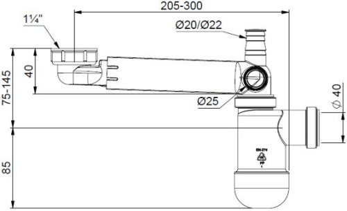 Сифон для раковины Prevex Preloc PR4-N4NNA-003