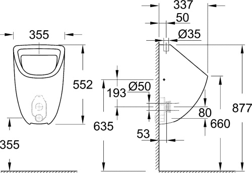 Писсуар Grohe Bau Ceramic 39439000 фото 2