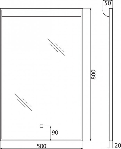 Зеркало BelBagno SPC-UNO-500-800-TCH фото 3