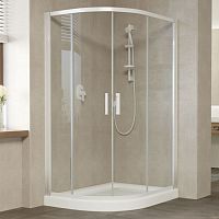 Душевой уголок Vegas Glass ZS-F 120*110 01 01 профиль белый, стекло прозрачное