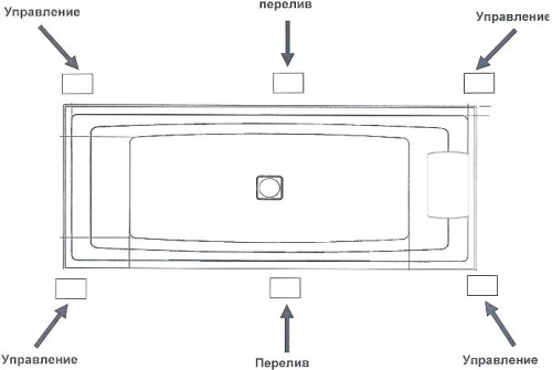 Акриловая ванна Riho Still Square 170x75 подголовник справа фото 7
