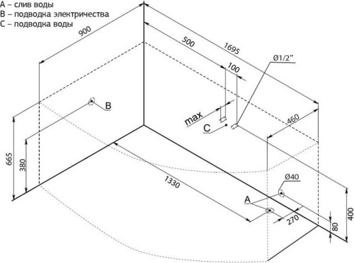 Акриловая ванна Aquanet Jersey 00205405 170x100 L с каркасом фото 7