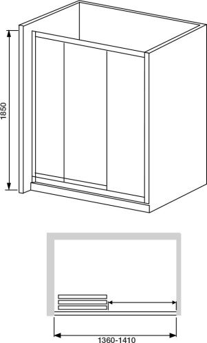 Душевая дверь в нишу RGW Classic CL-11 (1360-1410)х1850 профиль хром фото 2
