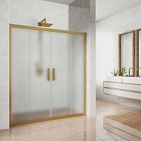 Душевая дверь в нишу Kubele DE019D4-MAT-BR 160 см, профиль бронза