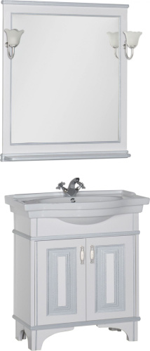 Зеркало Aquanet Валенса 80 белый краколет, серебро фото 2