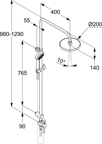 Душевая стойка Kludi Logo dual shower system 6809305-00 фото 4