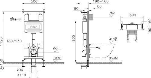 Система инсталляции для унитазов VitrA 761-5826-01 фото 3