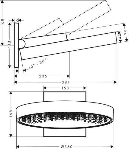 Верхний душ Hansgrohe Rainfinity 26230000 фото 3