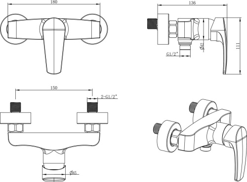 Смеситель Elghansa Monica New 3322519-HS для душа фото 2