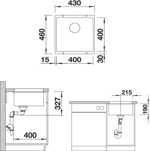 Мойка кухонная Blanco Subline 400-U алюметаллик фото 3