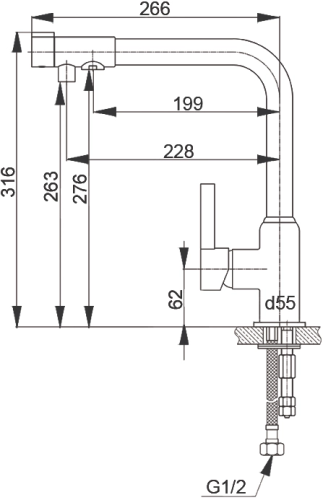 Смеситель Raiber RF6704 для кухонной мойки фото 2