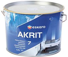 Краска Eskaro Akrit 7 акриловая, моющаяся,  для стен и потолков 9,5 л