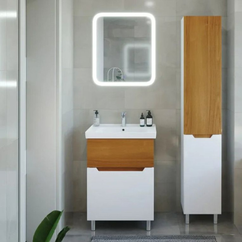 Мебель для ванной Sanstar Valencia 60, напольная, орех ноче эко, белый фото 7