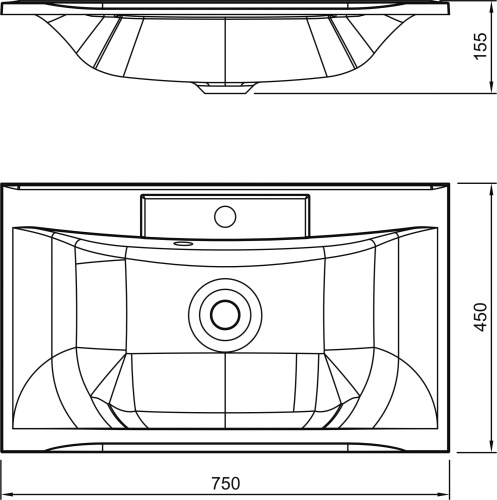 Мебельная раковина Art&Max Bianchi 75 фото 3