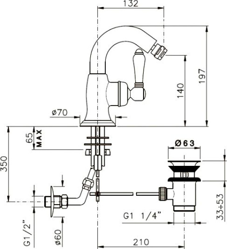 Смеситель Nicolazzi Cinquanta 3455CR76C для биде, хром фото 2