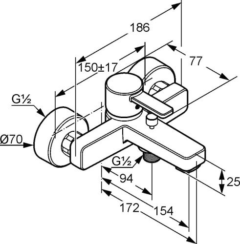 Смеситель Kludi Zenta 386709175 для ванны с душем фото 4