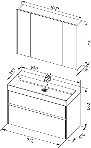 Мебель для ванной Aquanet Бруклин 100 фото 4