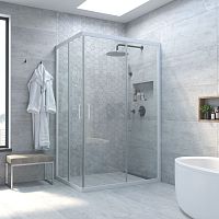Душевой уголок Vegas Glass ZA-F Novo 120*100 01 01 профиль белый, стекло прозрачное