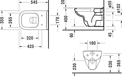 Унитаз подвесной Duravit D-code 45700900A1 безободковый фото 5