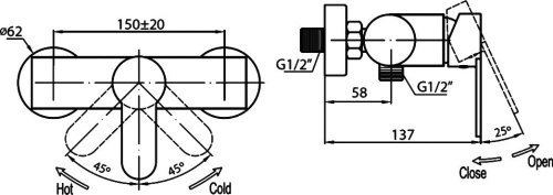 Смеситель Cezares Laconico C D 01 для душа фото 2
